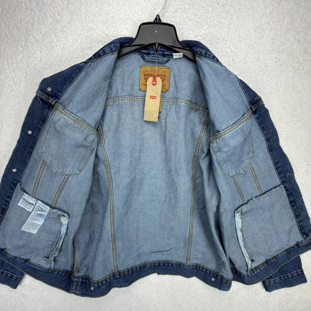 Levis Mens Blue Denim Trucker Jacket XXL 72334-0130 NWT